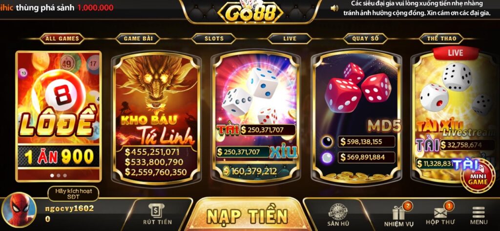 Cổng game GO88 sở hữu kho game đồ sộ nhất thị trường